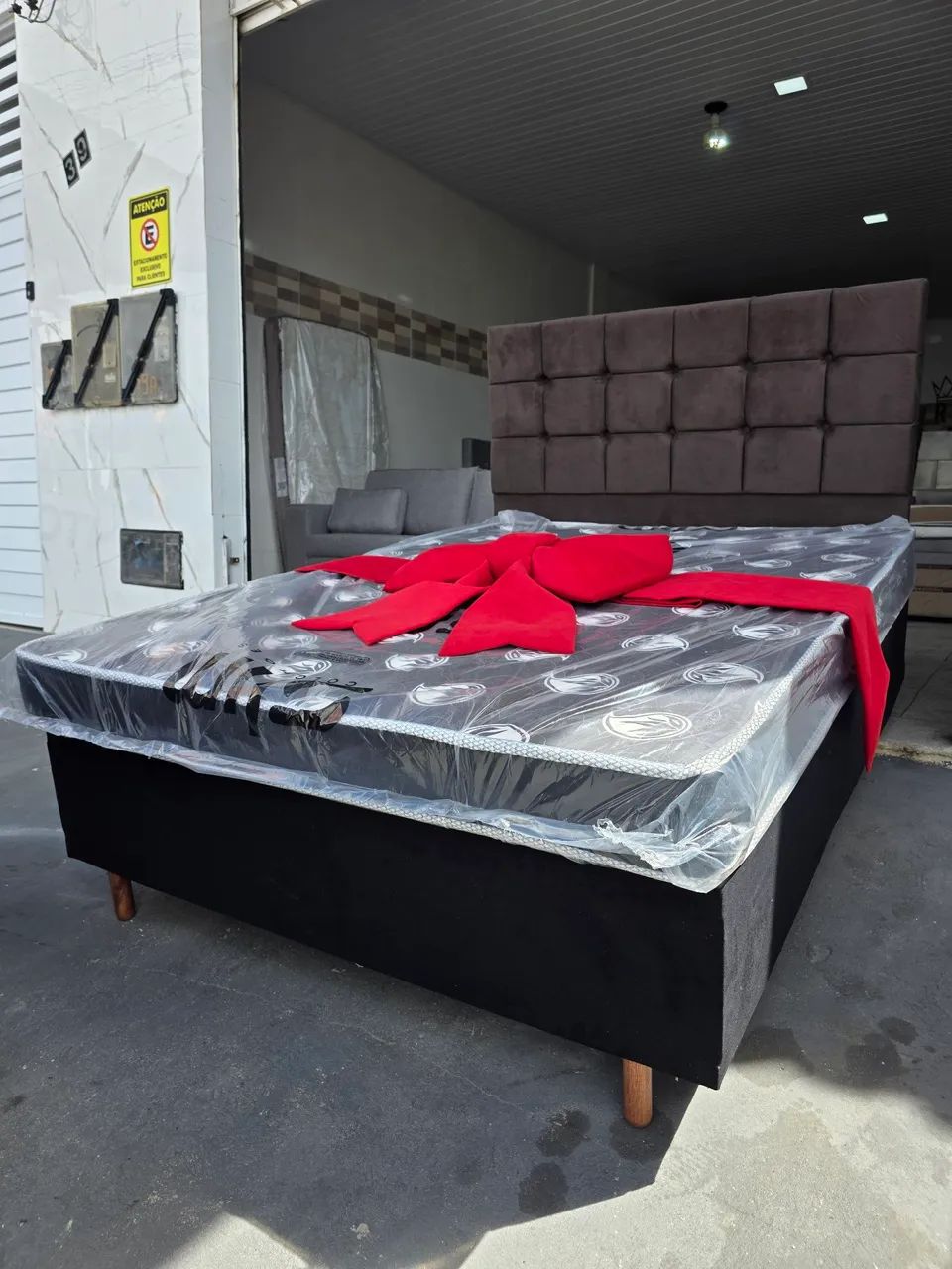 Cama Box Casal Completa com Cabeceira e Colchão