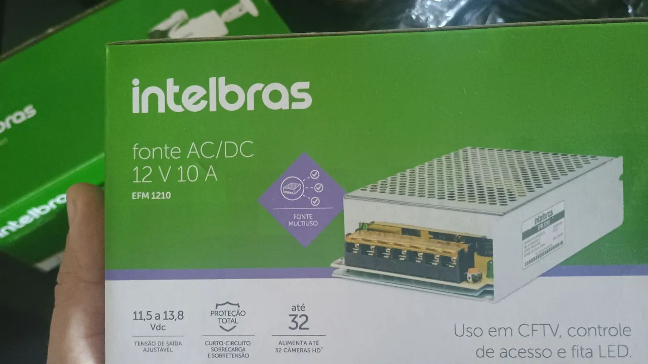 Fonte AC/DC 12V 10A Intelbras EFM 1210