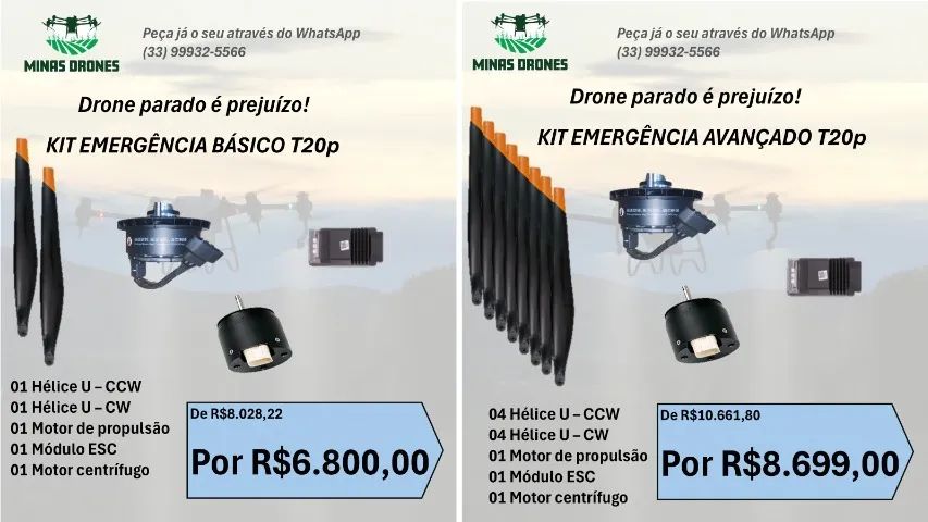 Kit Peças de reposição para drones de pulverização DJI Agras T20P, T40 ,T50 e 25 - Foto 4