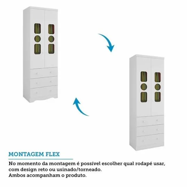 Roupeiro Infantil Tedy 2 Portas, 100% MDF - Peroba - Foto 6