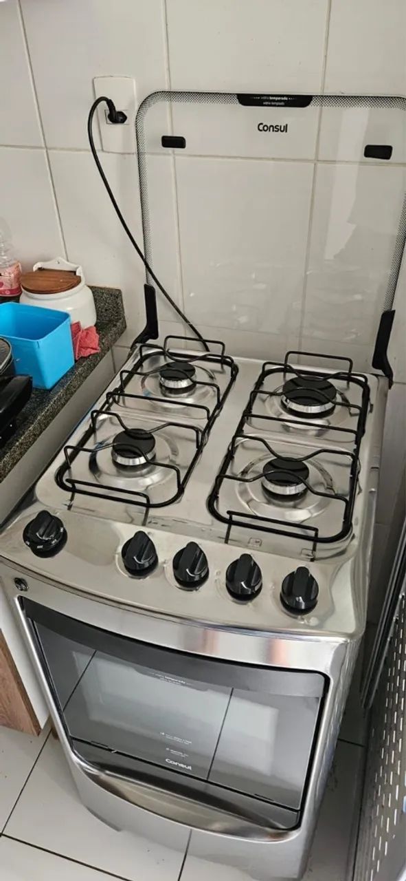 FOGÃO CONSUL 4 BOCAS COM MESA DE INOX ACENDIMENTO AUTOMÁTICO E DESIGN FRENTE ÚNICA - Foto 3