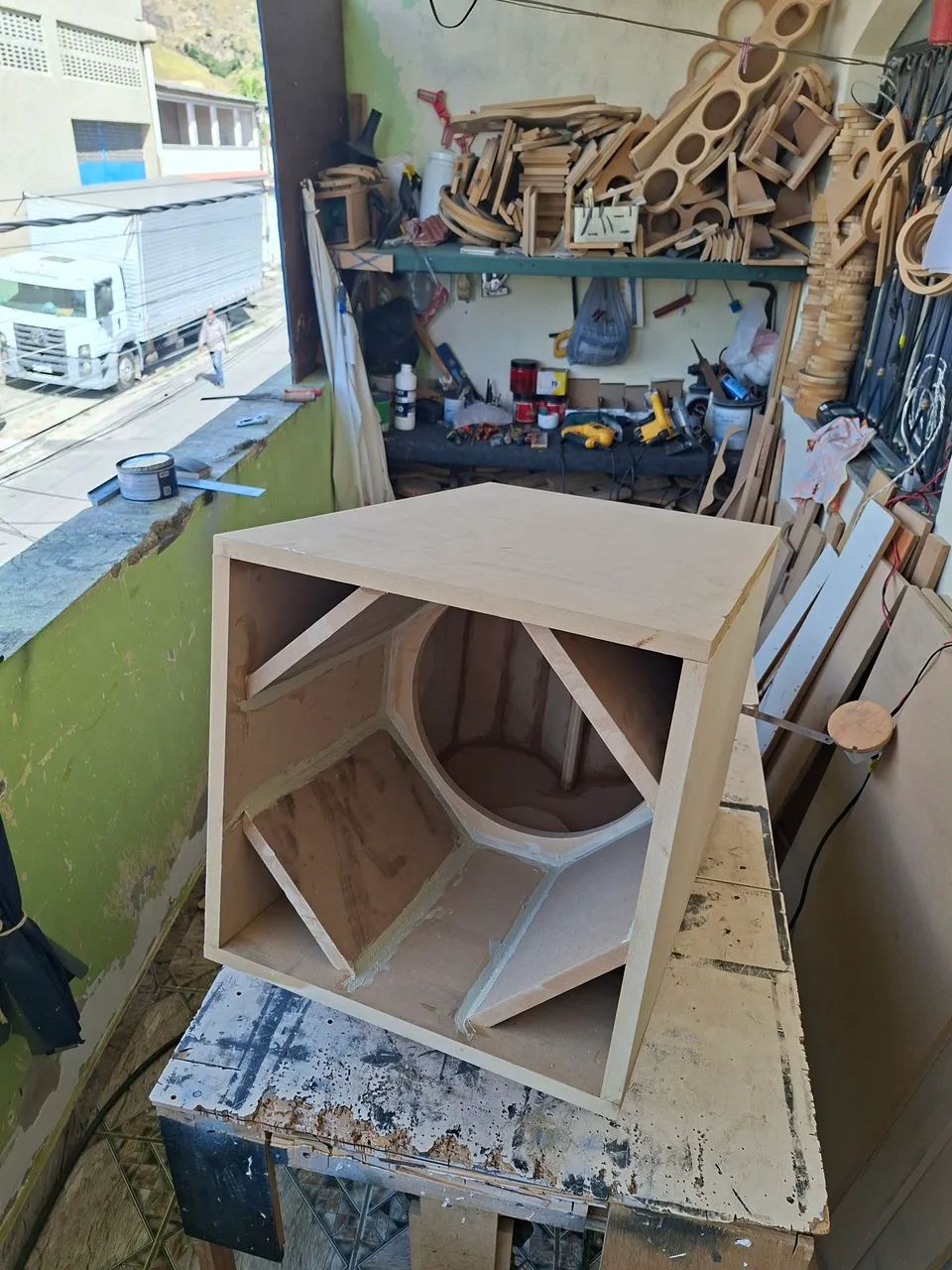 Caixa Euclides, invertida, grave 15", 70cm, mdf 18mm - Foto 2