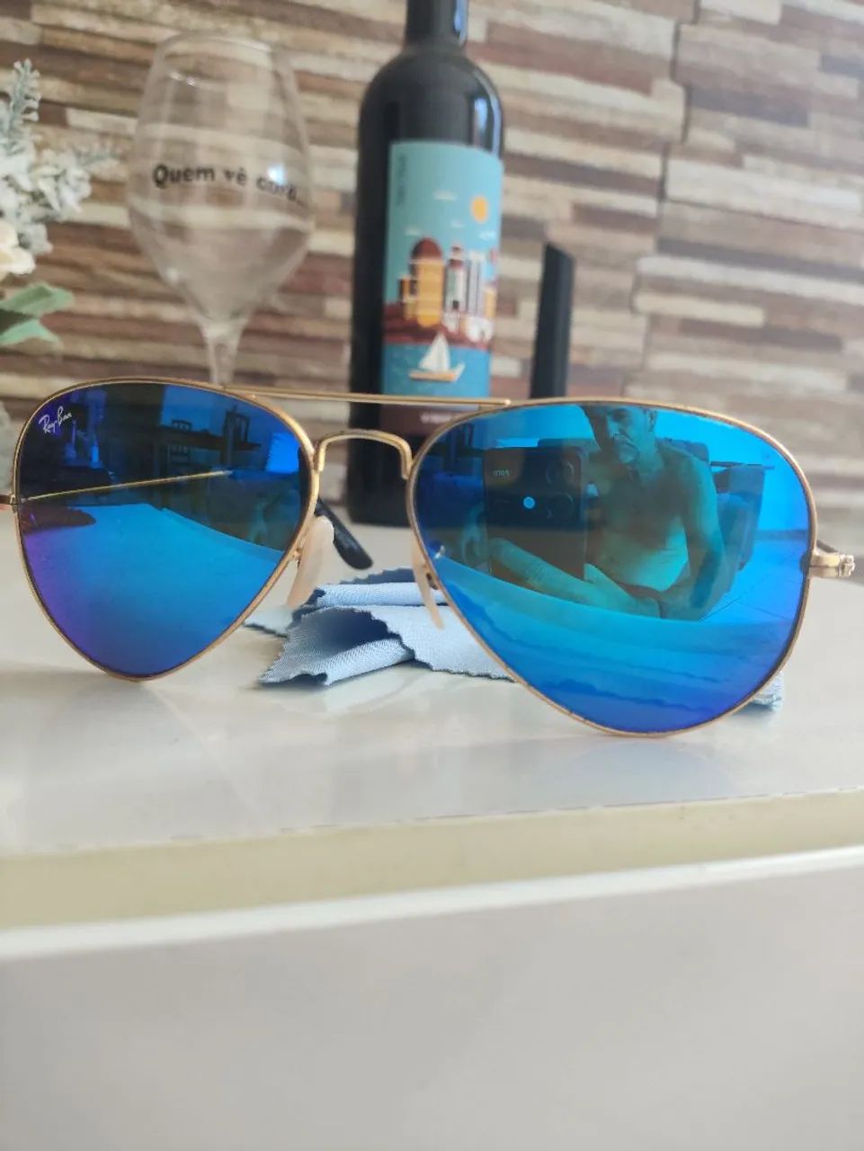 Óculos de sol Rayban azul original  - Foto 4