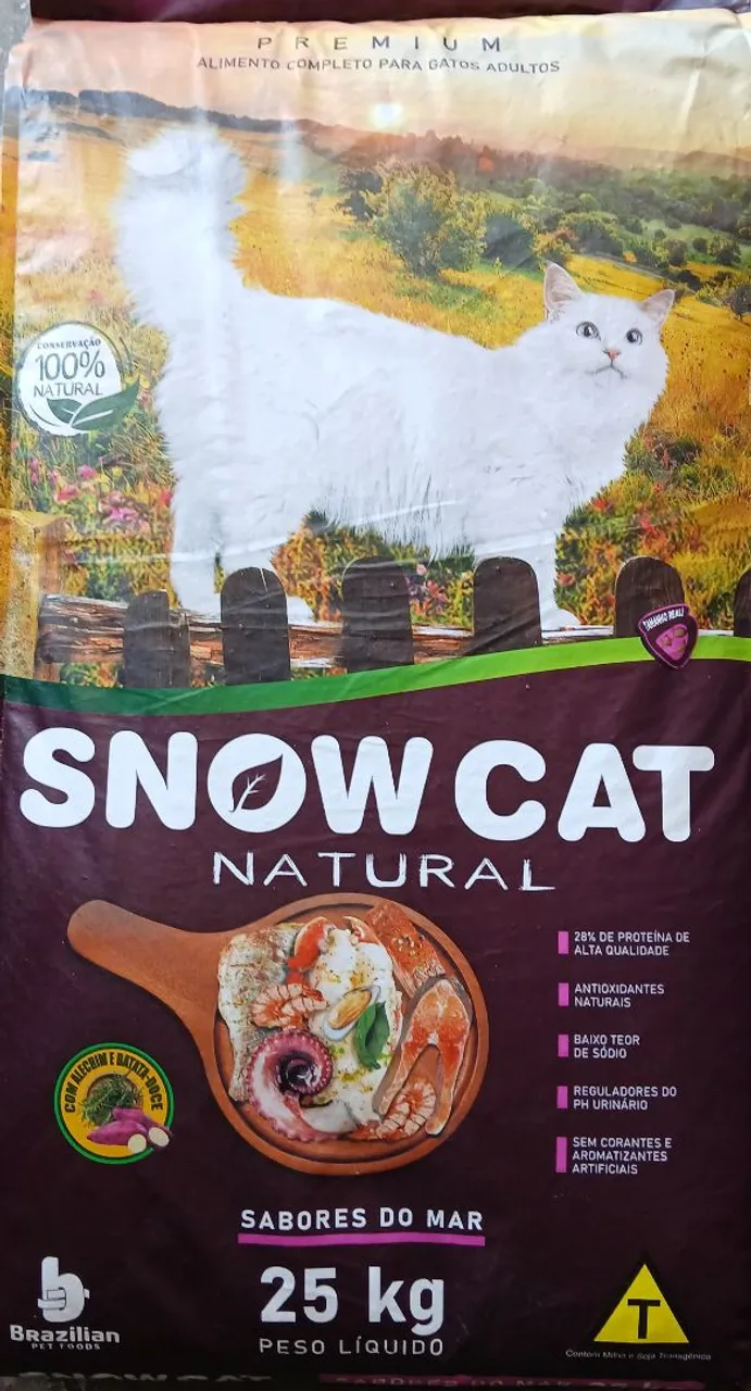 Ração Snow Cat *NATURAL* PREMIUM Sabores do Mar 25kg - Premium