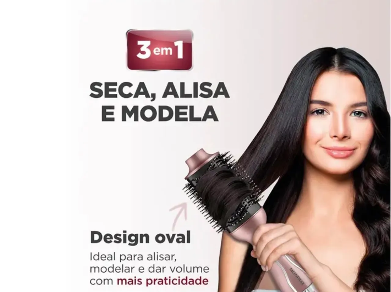Escova Secadora Mondial ES-02-BI 1200W golden rose