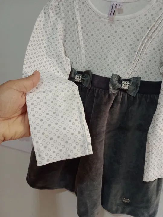 Vestido Infantil,Tam:2 Lindo e Delicado modelo balone,a parte de baixo é aveludado. - Foto 6