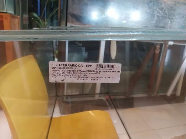 Aquário Grande 160 Litros 80x40x50 vidro 5mm com tampa Novo - Foto 2