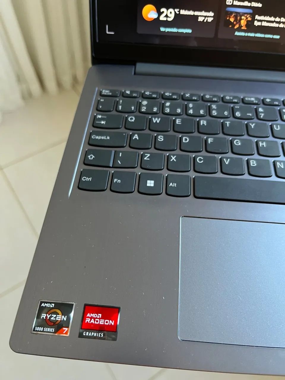 Notebook Lenovo ideapad 3 RYZEN 7 12gb de ram, ssd 512 ZERADO - Foto 2