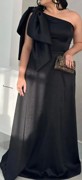 Vestido preto de festa com laço - Foto 3