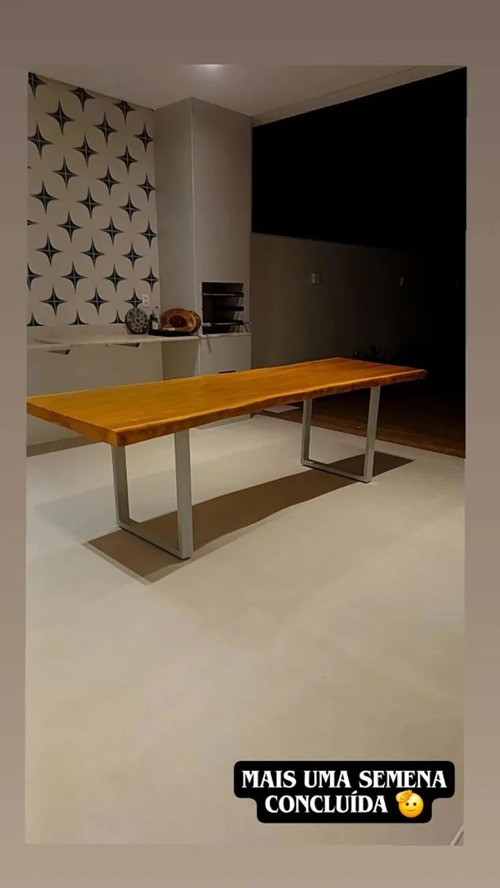 Mesa de madeira (modelo industrial) - Foto 4