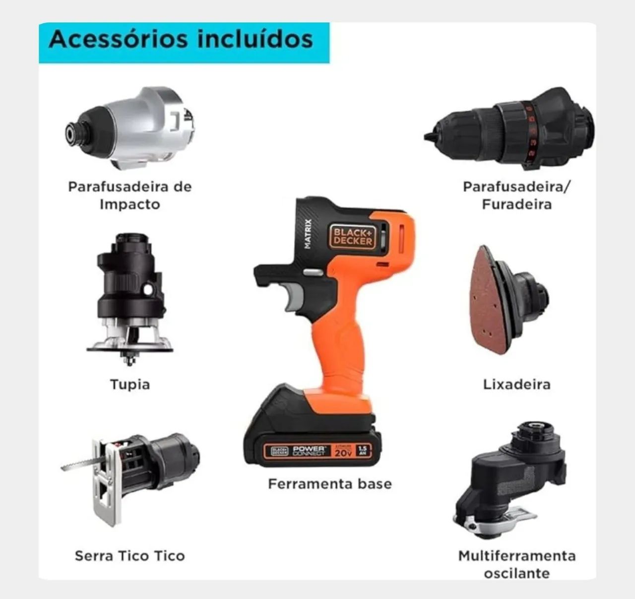 Kit Ferramentas Black+Decker Matrix 20V - Foto 6