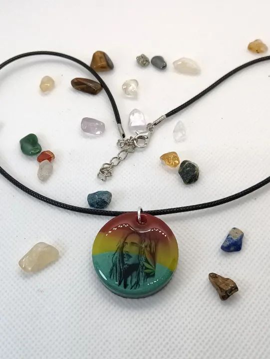 Colar Pingente Reggae Rasta Bob Marley - Foto 5
