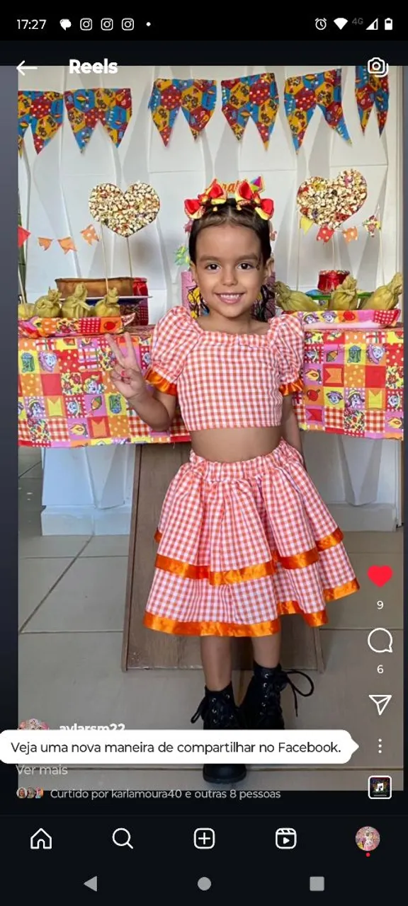 Roupa Infantil Festa Junina Xadrez