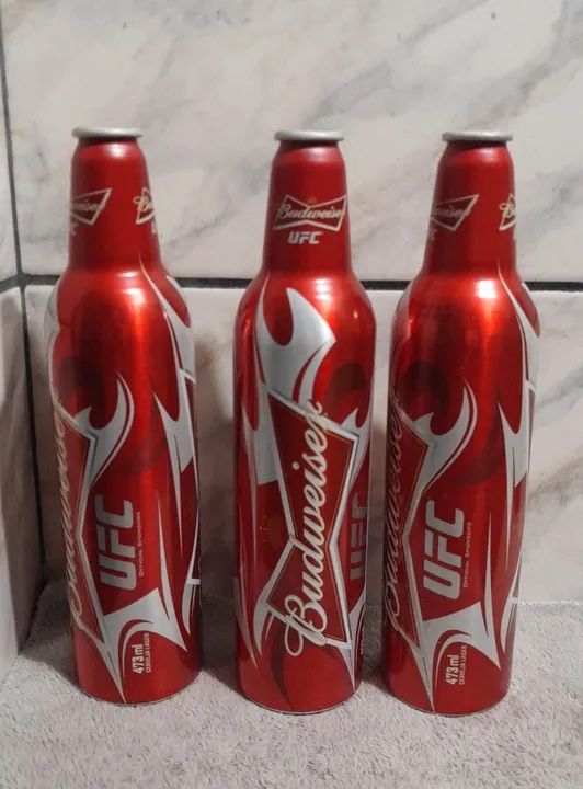 Garrafas De Alumínio Budweiser - Pra Colecionadores (12 Unidades/Vazias/Envio Por OLX Pay)