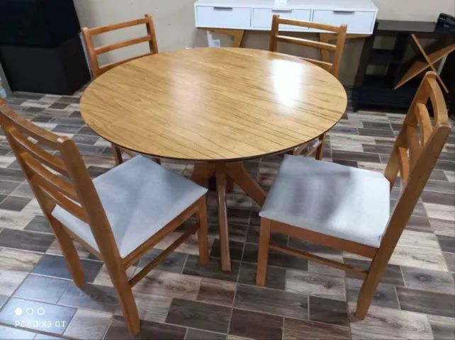 Mesa de Jantar 100% Madeira com 4 Cadeiras DIVIDIMOS EM ATÉ 10X SEM JUROS
