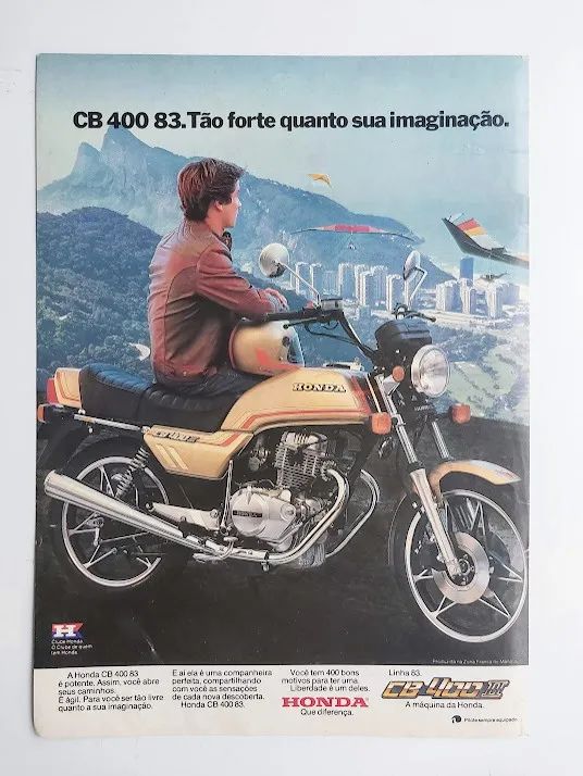 Honda CB 400 1982 preta ou 1983 dourada - Propaganda original de revista de época - Foto 2