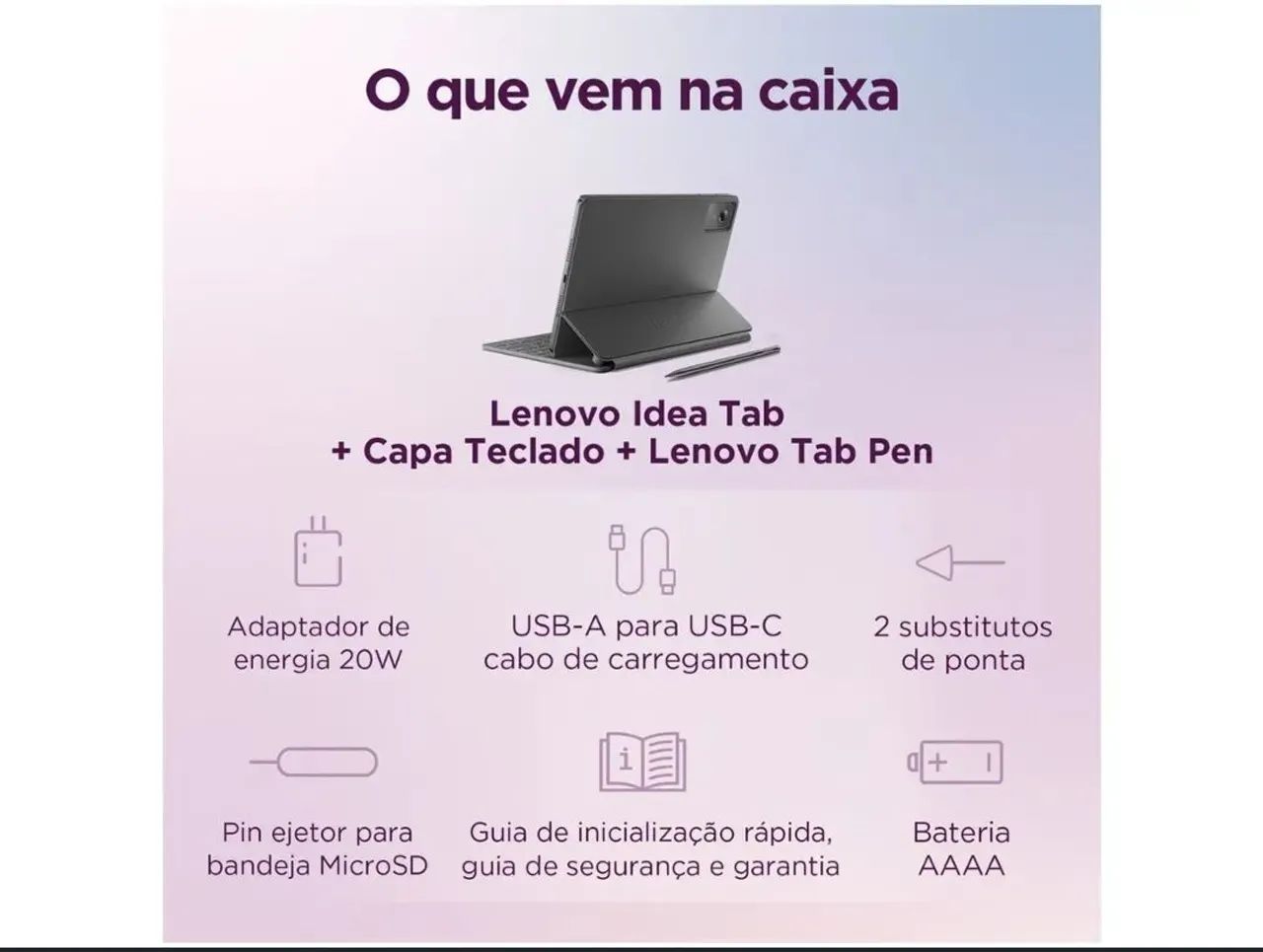 Tablet Lenovo - Capa + teclado + caneta - Foto 3