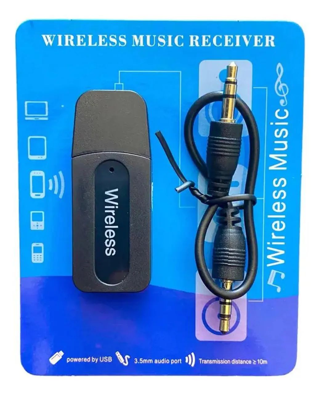 Adaptador Receptor Bluetooth Usb E P2 Auxiliar P/ Carro Som