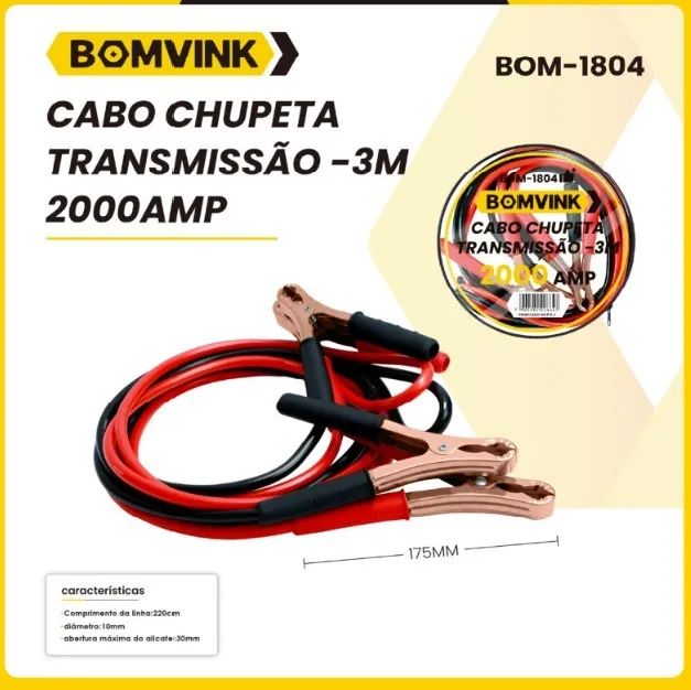 Cabo bateria carro BOM-1804 2000AMP - Foto 4