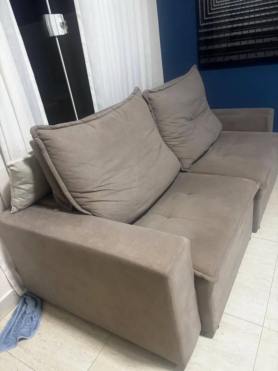 Sofá retrátil 2 lugares Cinza - Foto 2