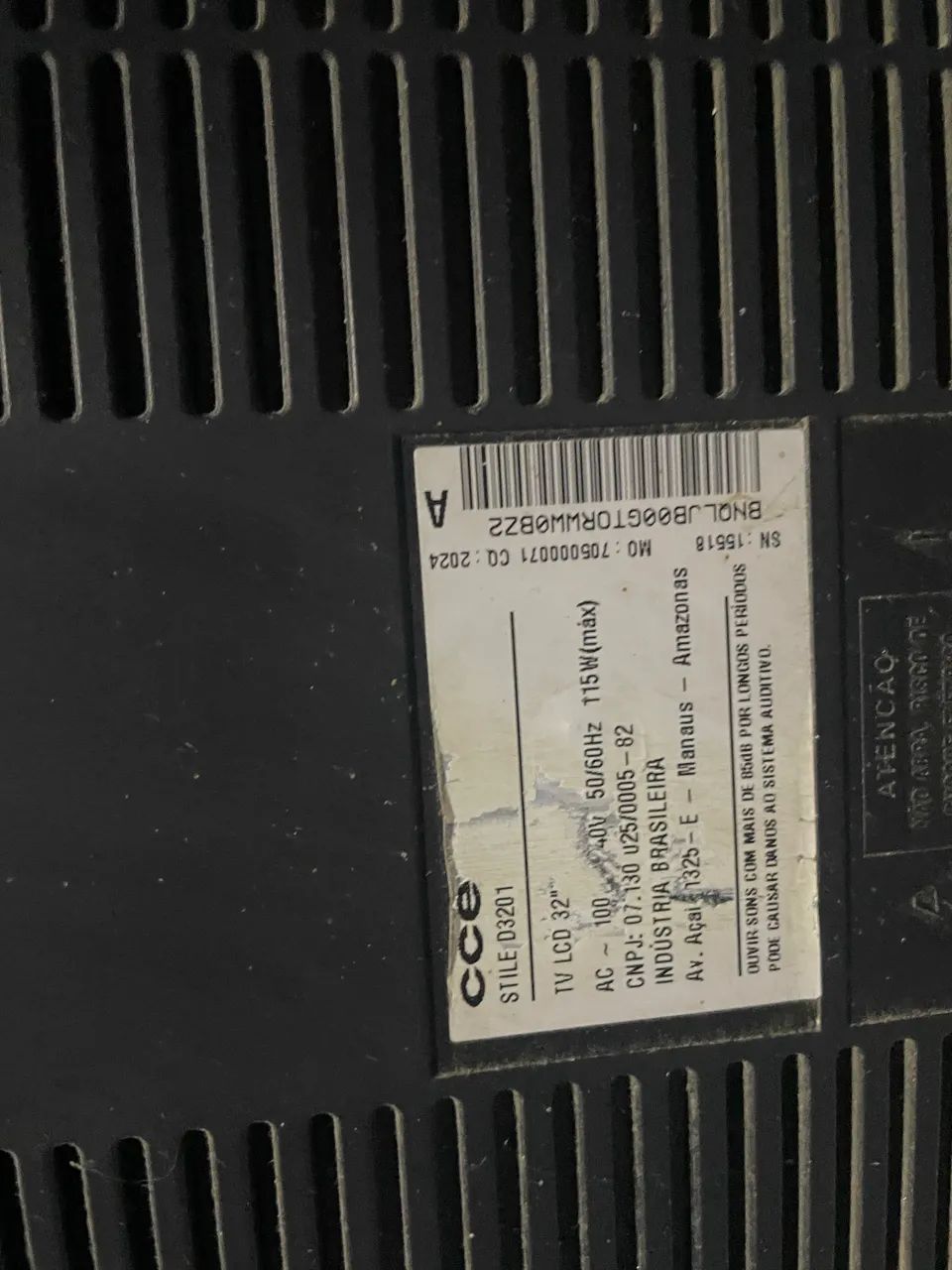 Vendo TV CCE LCD 32