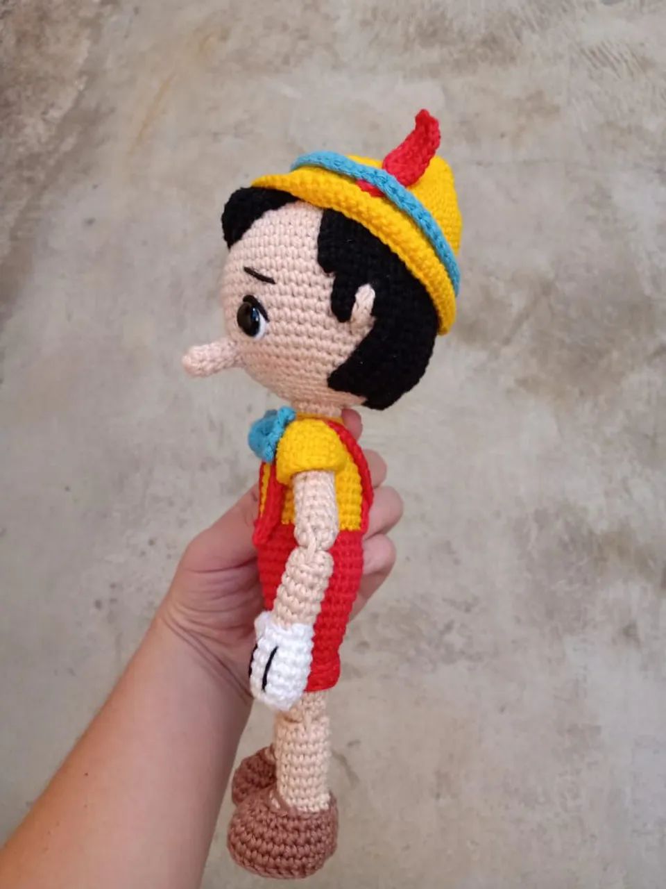 Pinóquio de Crochê  - Foto 4