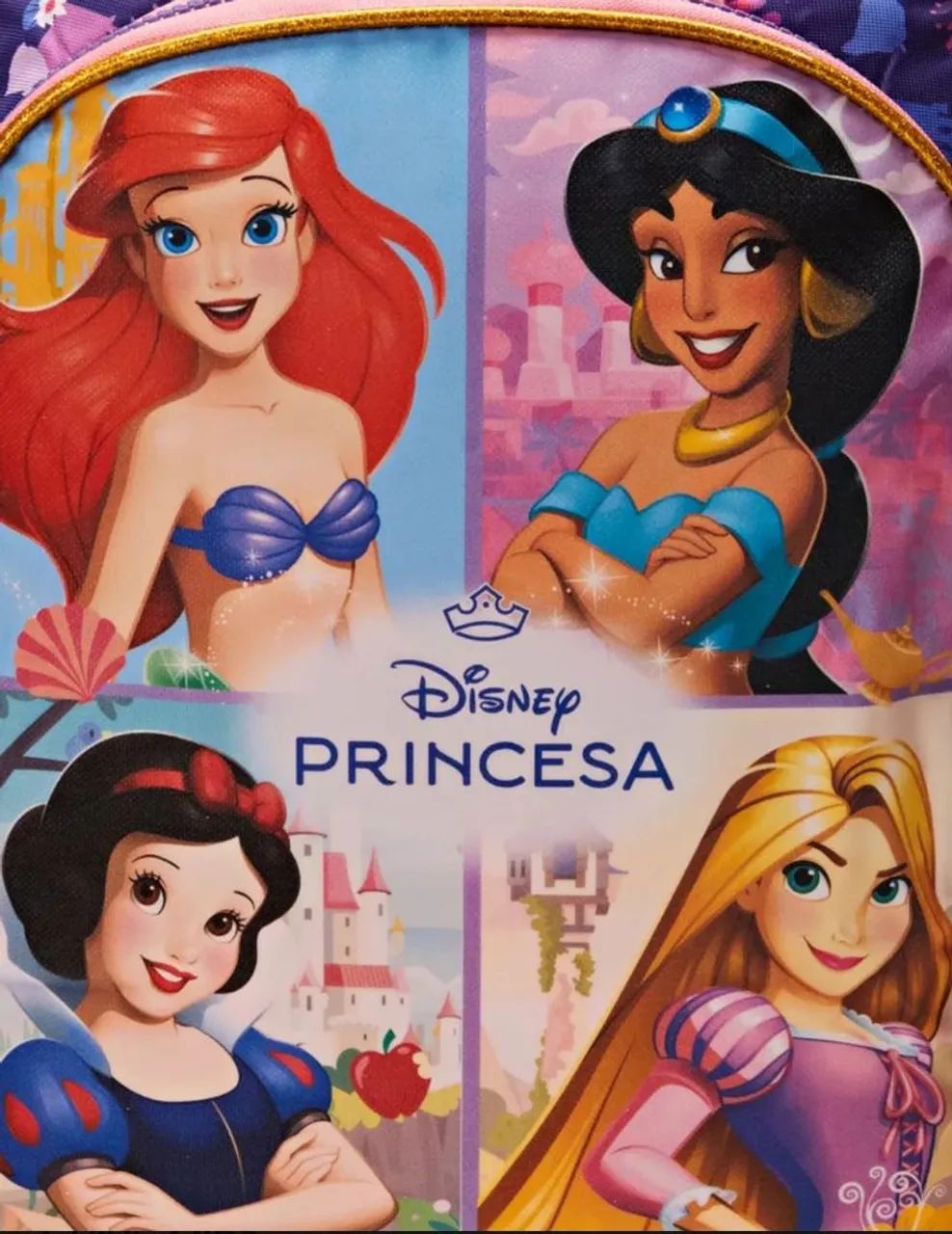 Mochila infantil com rodinhas princesa menina  - Foto 4