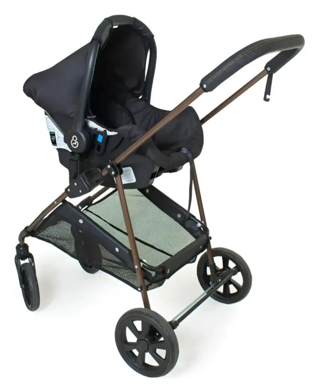Carrinho de bebê com bebê conforto  - Foto 2