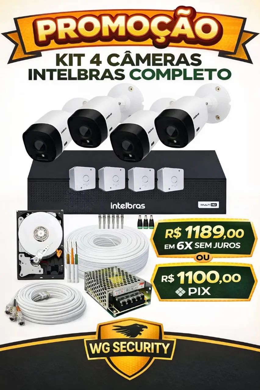 KIT 4 CAMERAS INTELBRAS 
