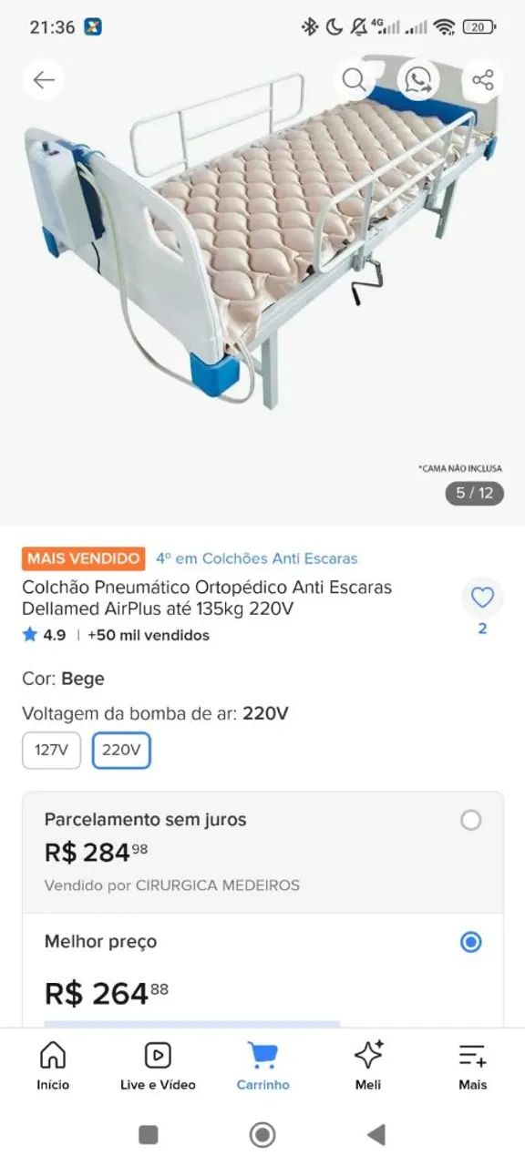 Vendo colchão inflável pneumático ortopédico novo   - Foto 3