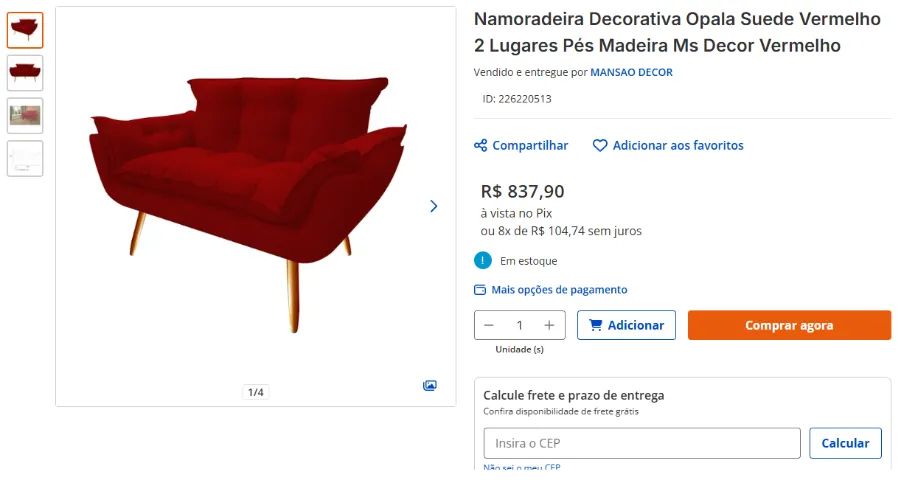 Poltrona estilo "Namoradeira" - Foto 4
