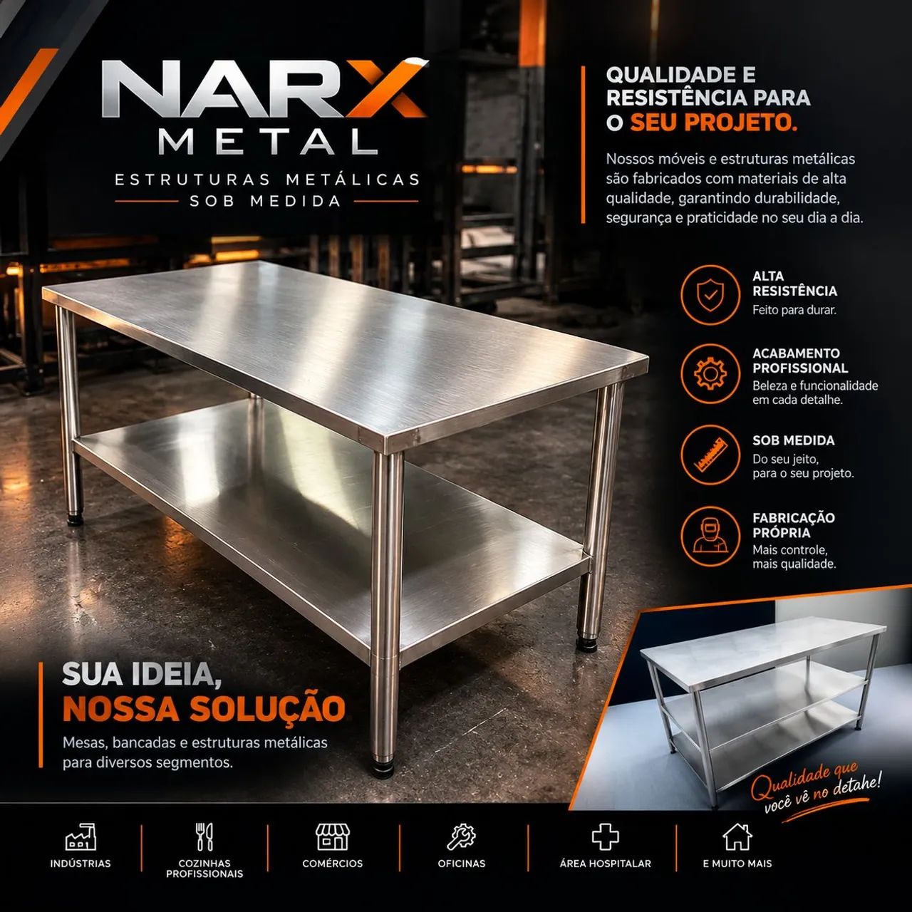 Mesas de inox
