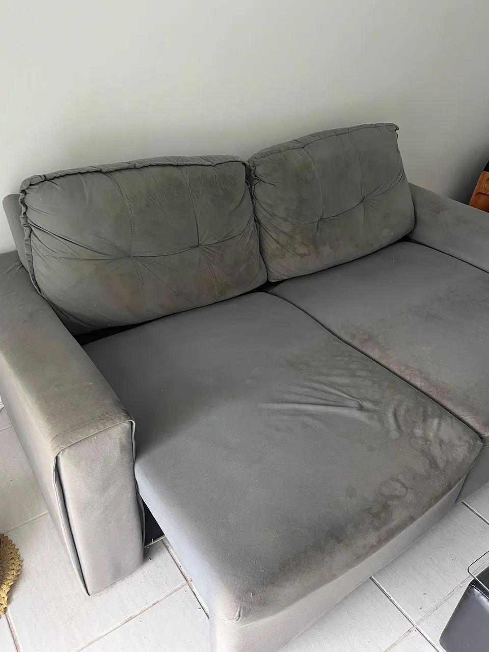 Sofá cama retrátil cinza - Foto 4