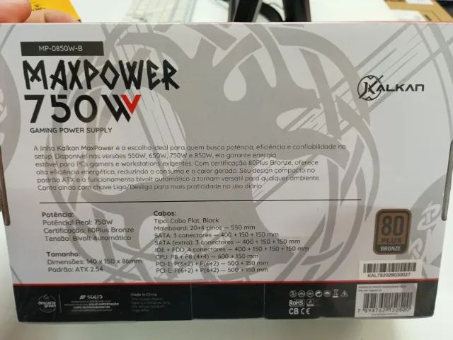 Fonte MAXPOWER 750W Kalkan - Foto 2