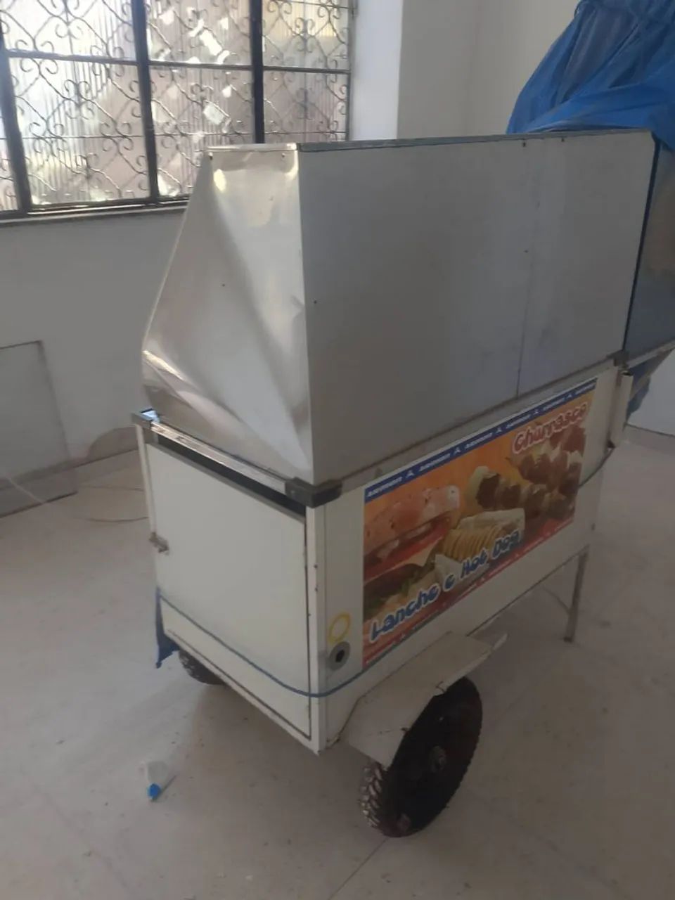Carrinho de lanches 3x 1 churrasco, Cachorro quente e chapa 