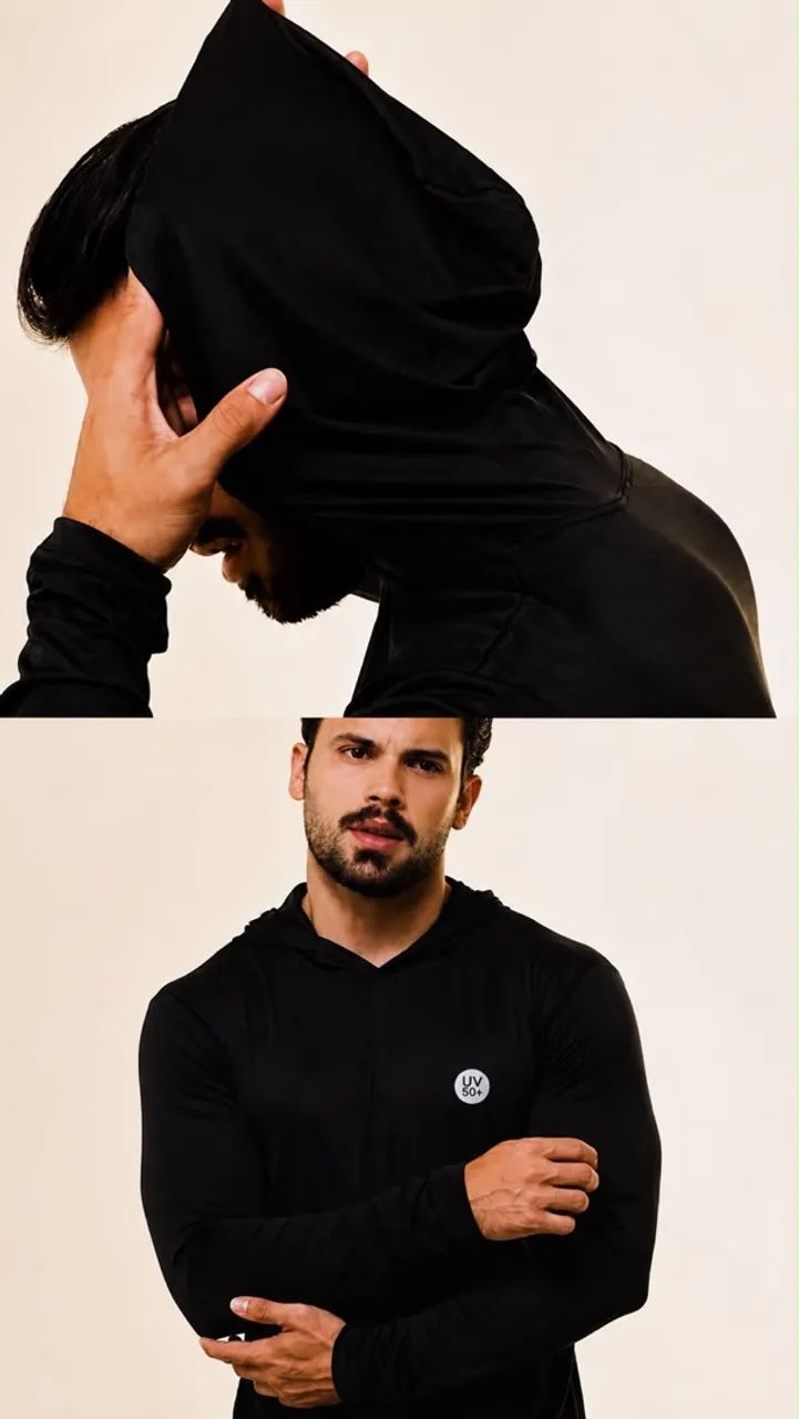 Camisa de proteção uv com capuz  - Foto 2