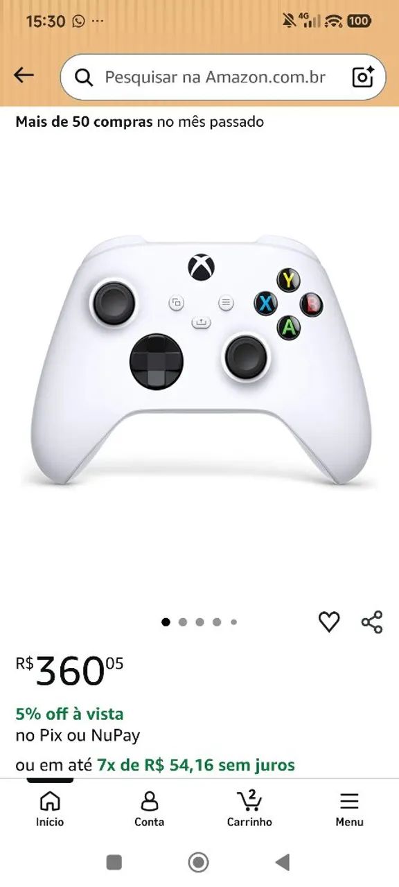 Controle joystick Xbox one s branco - Foto 2