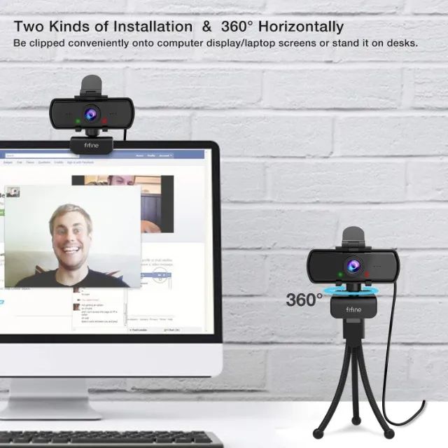 [Novo] Webcam FIFINE K420 2K 1440P USB com Microfone e Tripé, PC, Streaming, Home Office - Foto 3