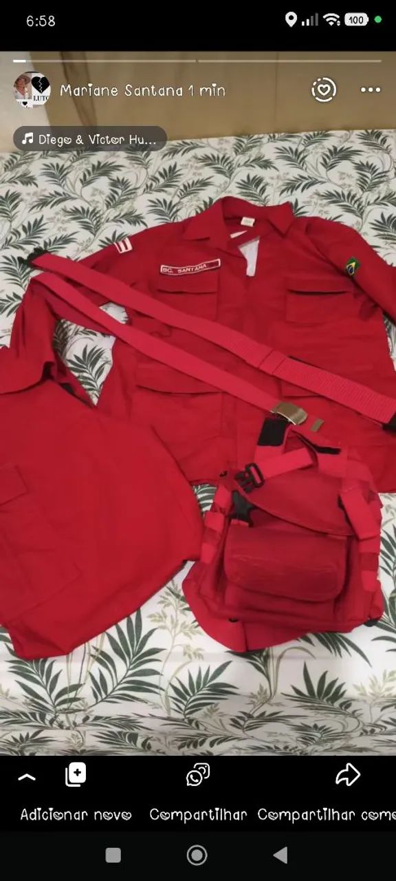 Roupa de bombeiro civil completa 