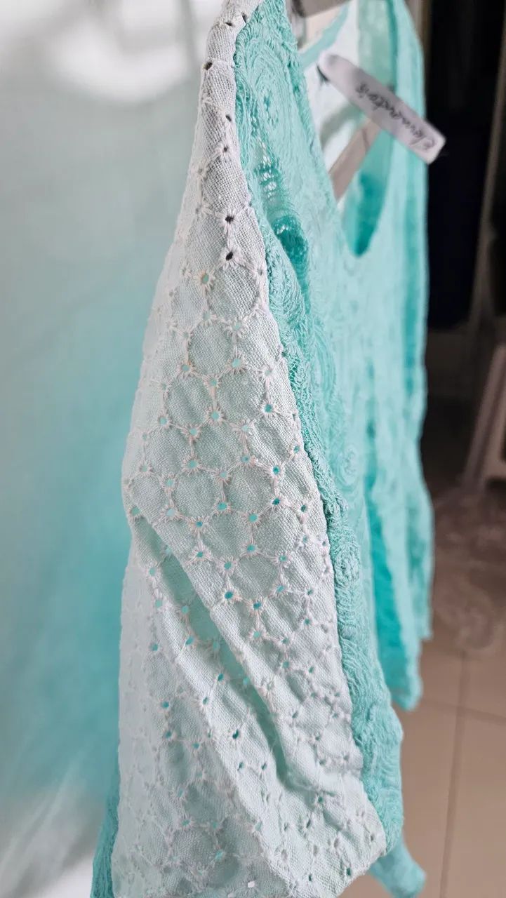 NOVA - Blusa Elementais Bordada Azul Turquesa - Foto 3