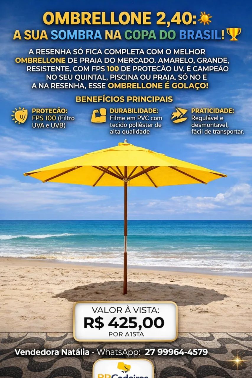 ombrellone 2,40 consultar cores disponiveis