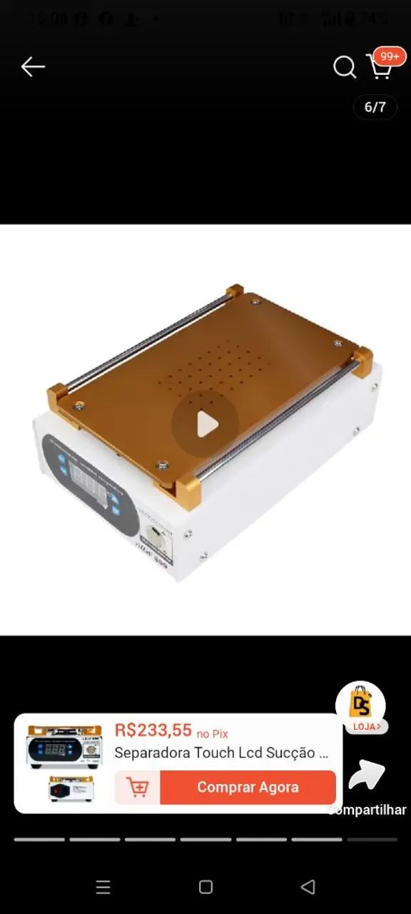 Separadora touch sucção LCD 899 110v/210v Bivolt. - Foto 3