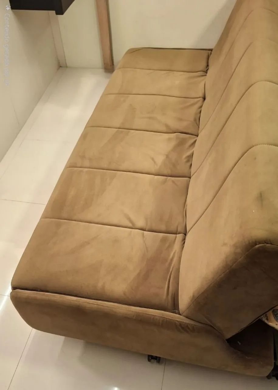 Sofá cama tecido  sued  cor café  - Foto 2