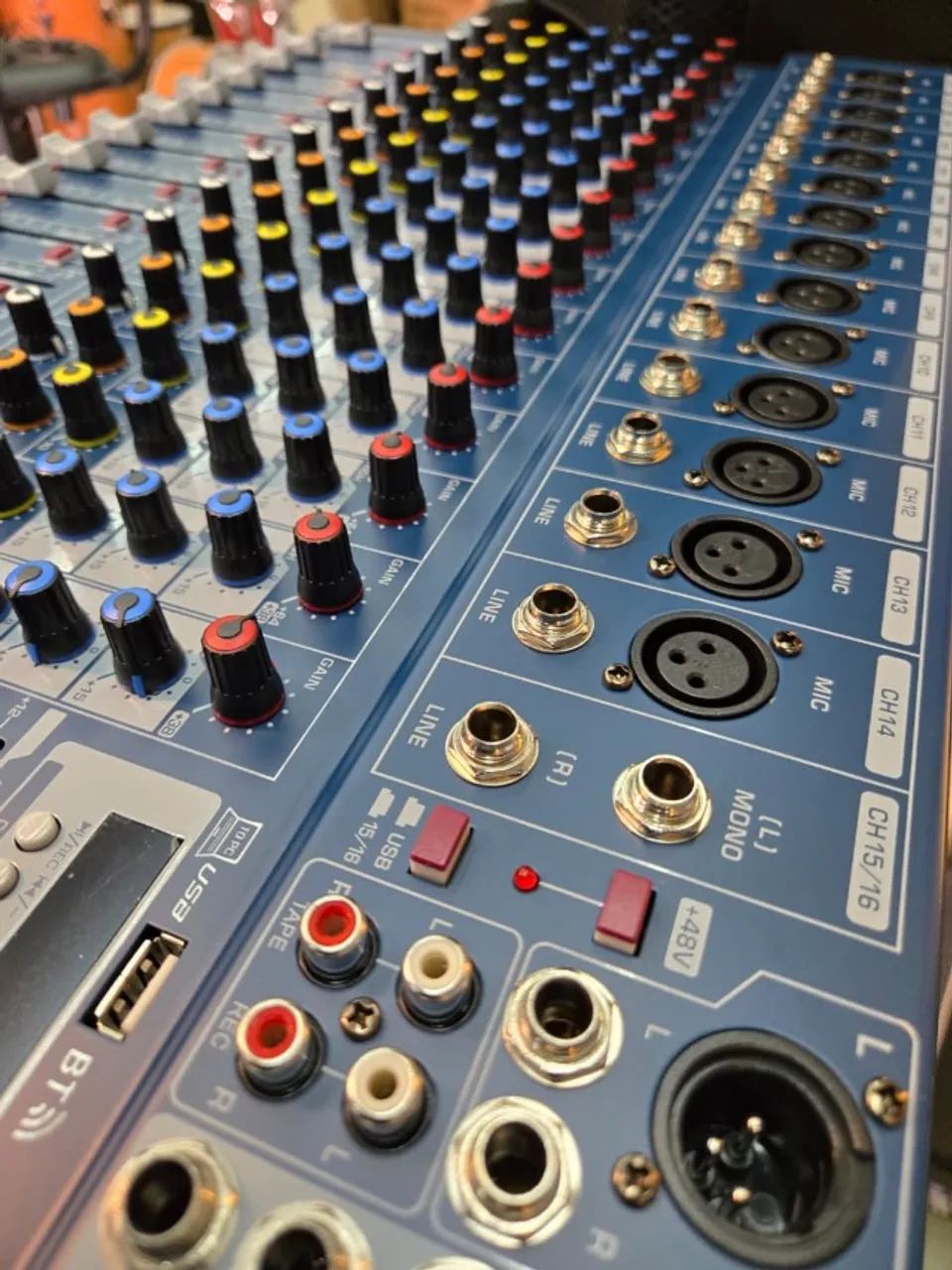 Mesa De Som Interface Mixer Lexsen Lmx16usb 16 Canais Bluetooth 