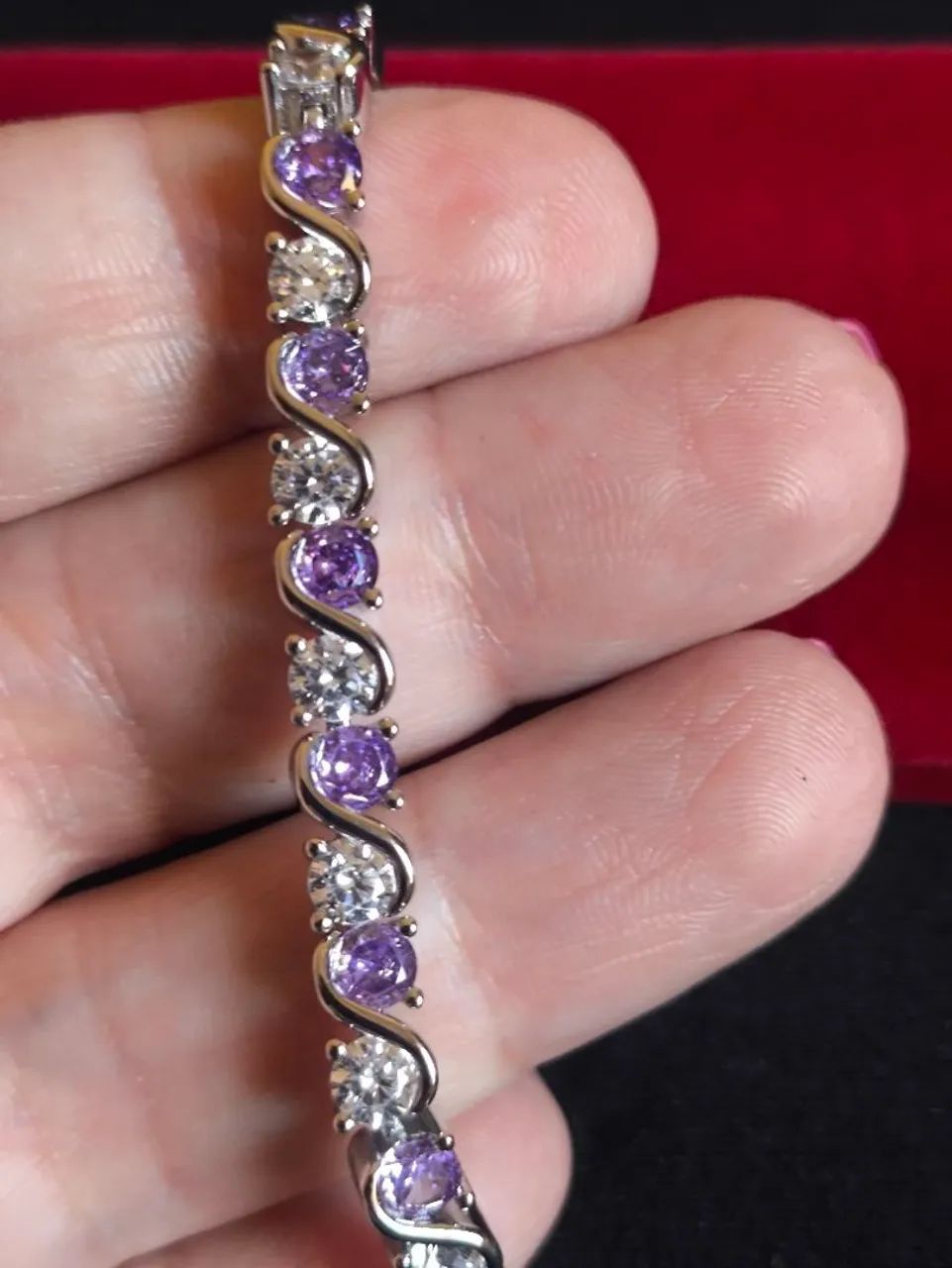 Pulseira prata com zircônia  - Foto 4