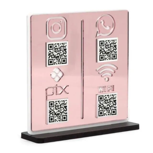 Placa Acrílica QR Code Rose Personalizada