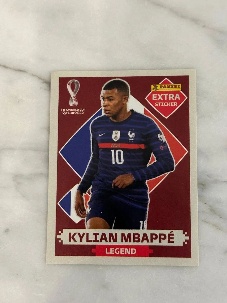 Figurinha Kylian Mbappé bordô legend rara copa do mundo 2022 qatar