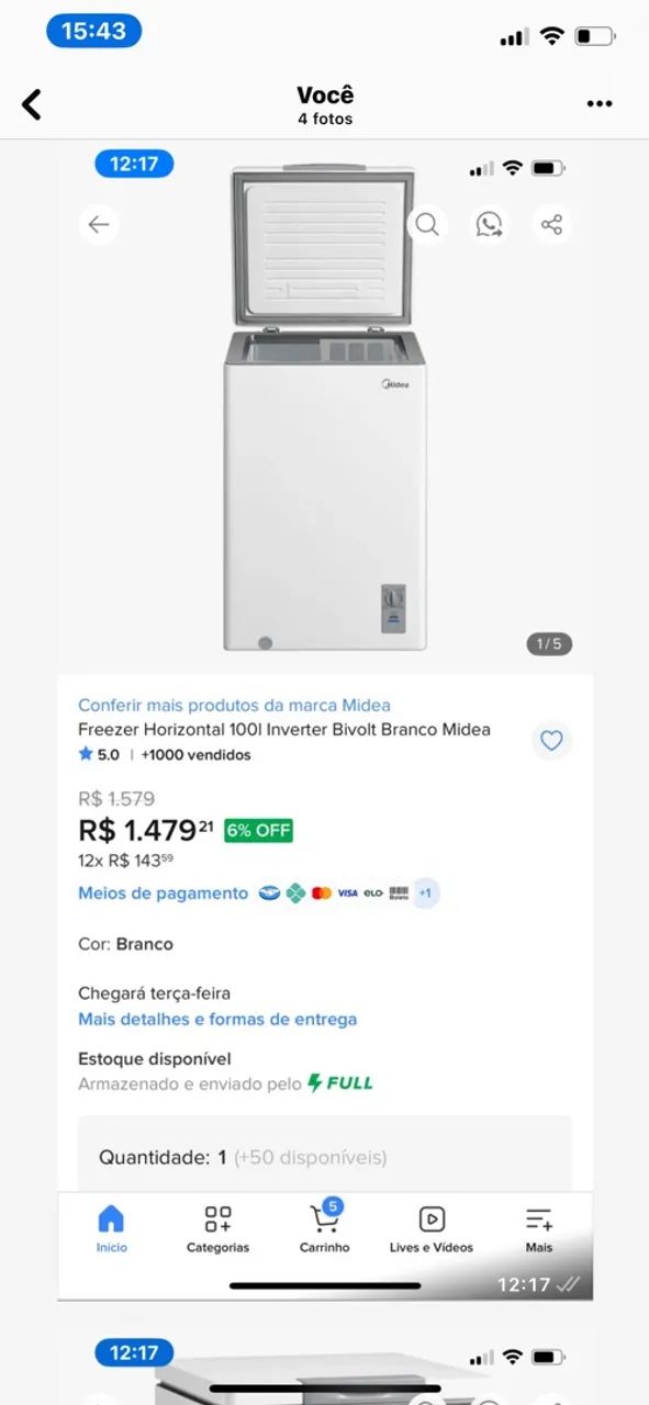 Freezer horizontal novo
