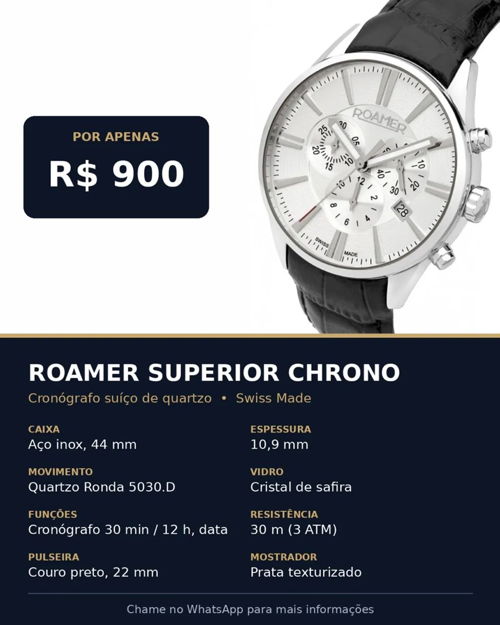 Relógio Roamer Superior Chrono