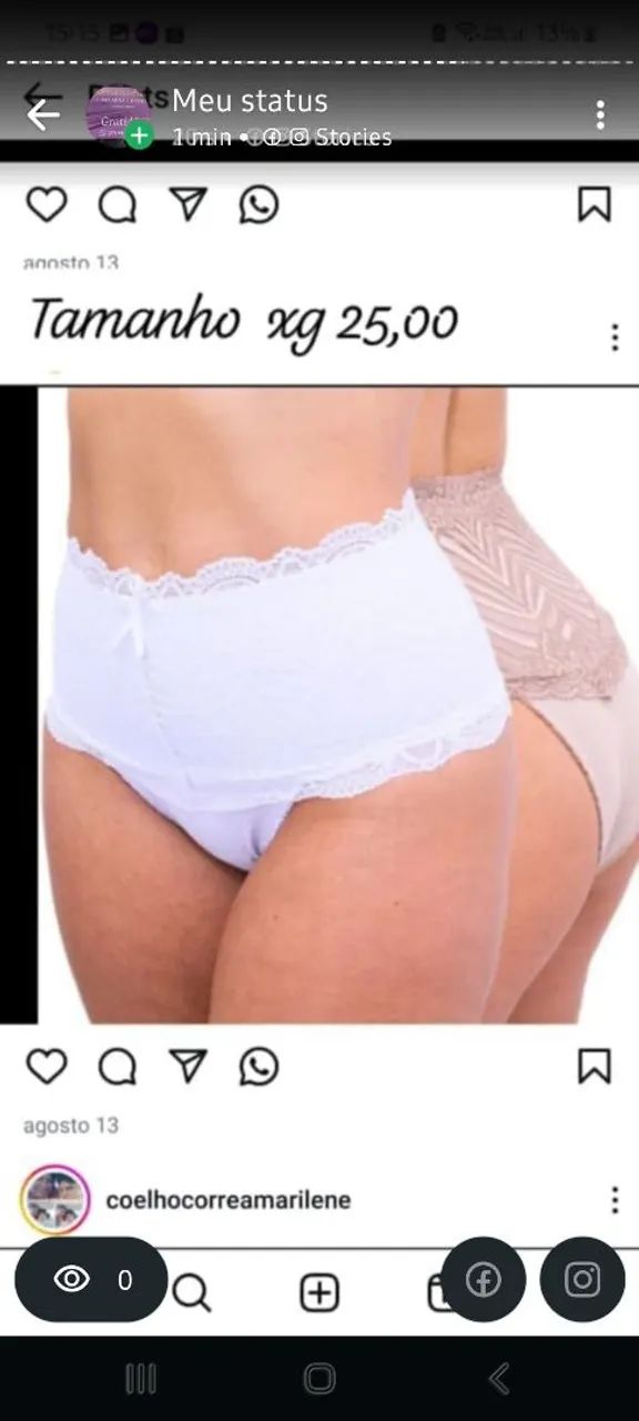 Calcinha xg com renda 